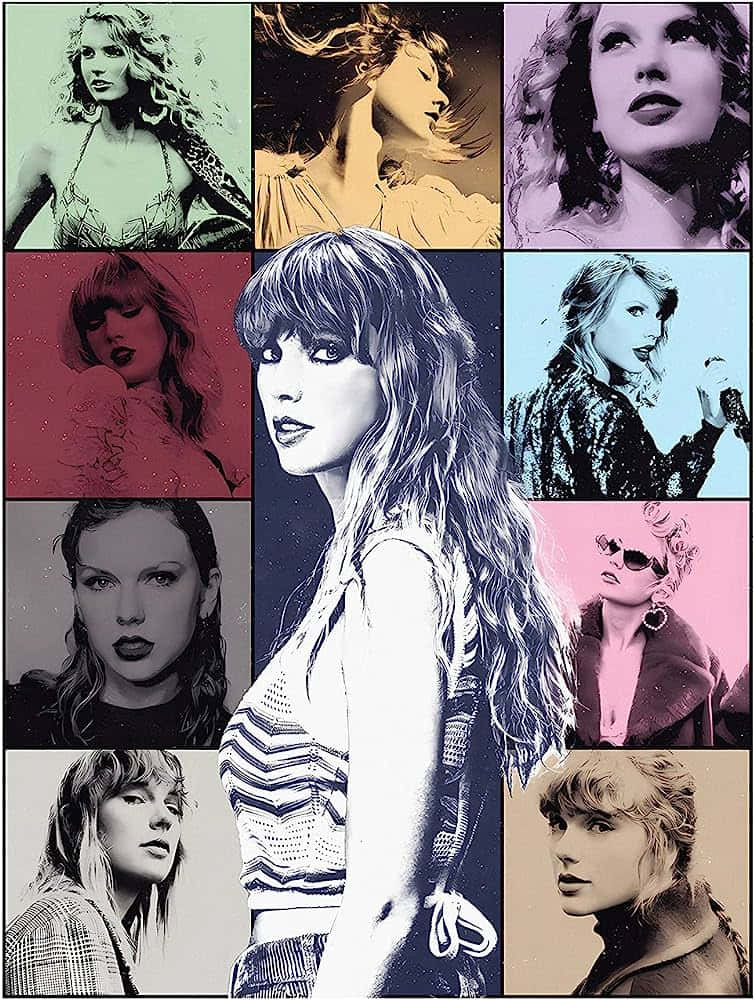 Taylor Swift, Eras Tour, collage, SD Phone Wallpaper