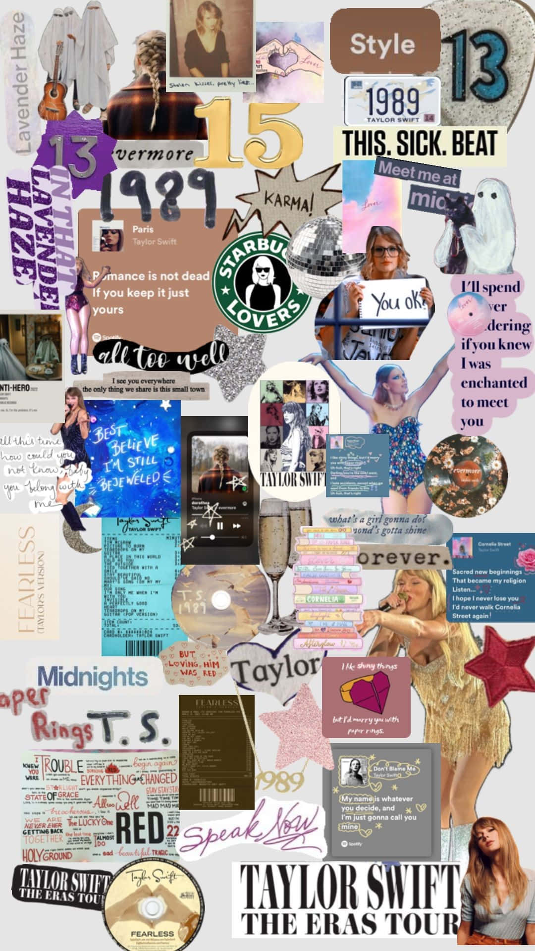 Taylor Swift Eras Tour, 1989 aesthetic, album covers, Full HD Phone Wallpaper