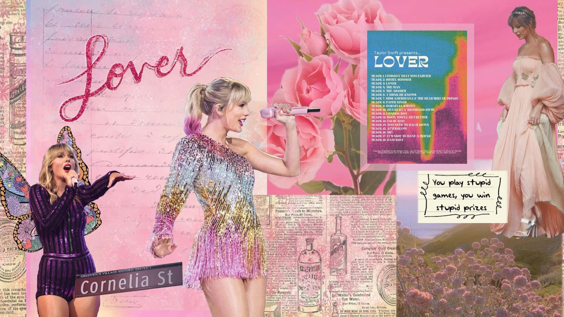 Taylor Swift, Lover Aesthetic, glittering outfits, Full HD Desktop Wallpaper