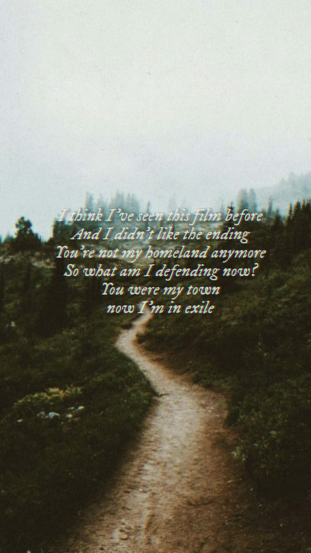 Taylor Swift Lyrics, misty forest path, dense green trees, HD Phone Wallpaper