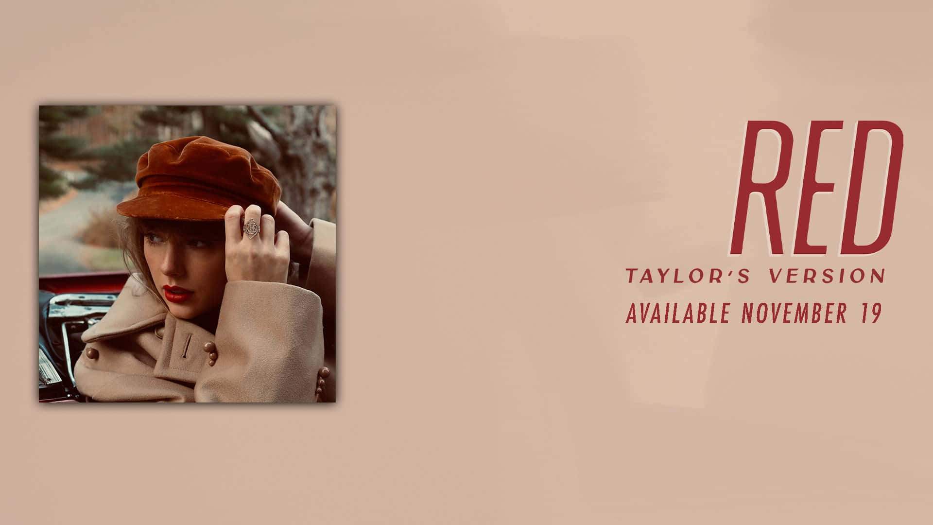 Taylor Swift, red car, brown hat, Full HD Desktop Wallpaper