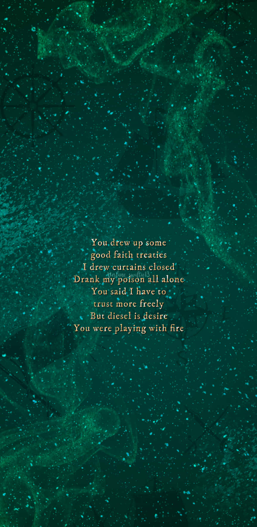 Taylor Swift Lyrics, teal cosmic nebulae, glowing particles, HD Phone Wallpaper
