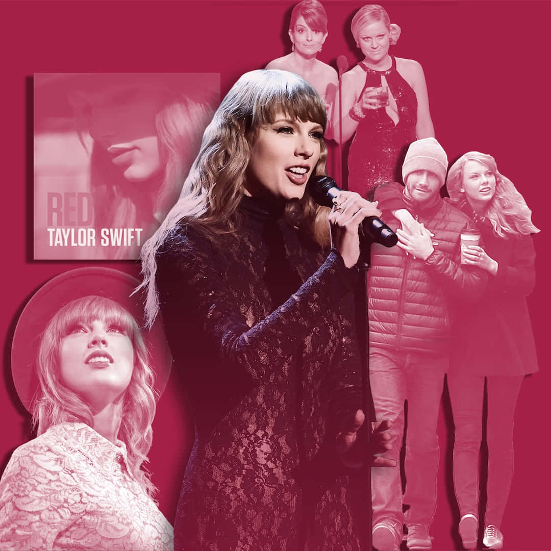 Taylor Swift, pink aesthetic, collage, SD Desktop Wallpaper
