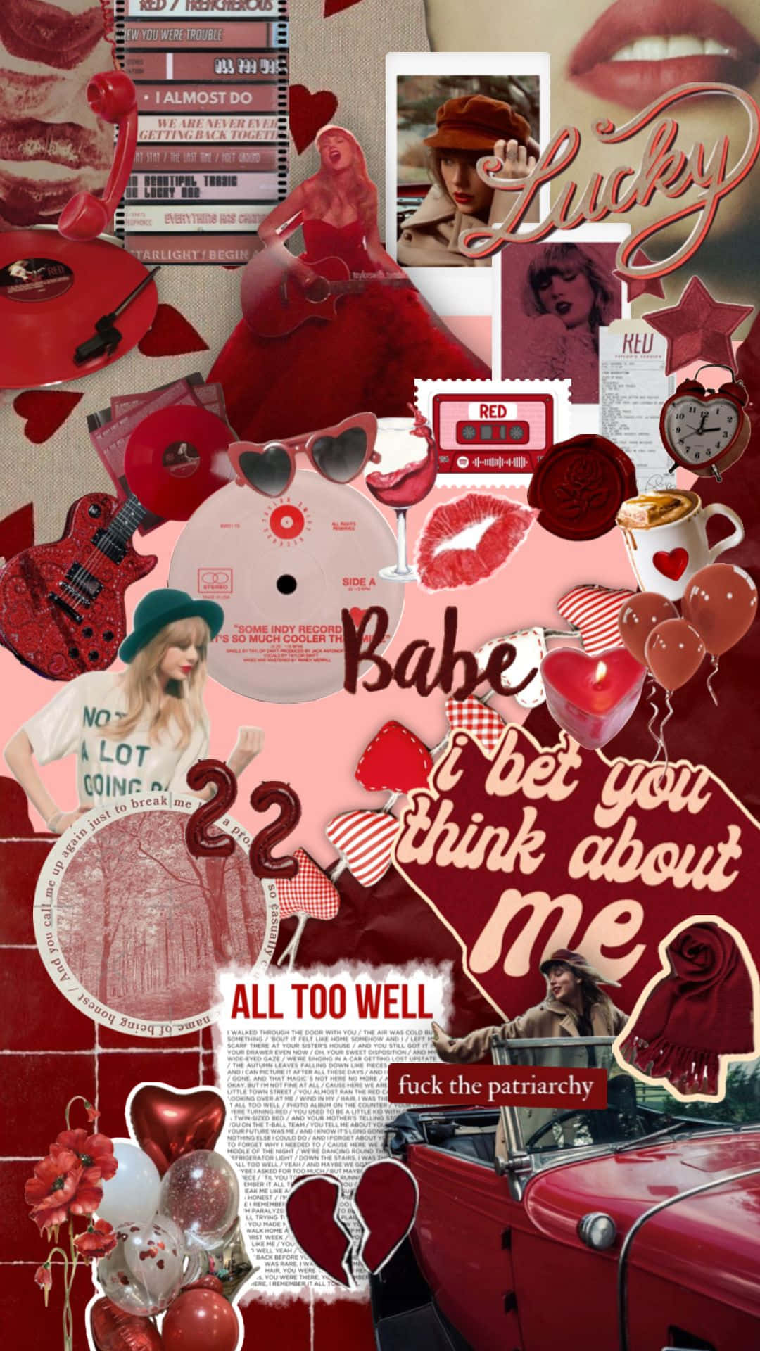 Taylor Swift, Red Aesthetic, vibrant red, Full HD Phone Wallpaper