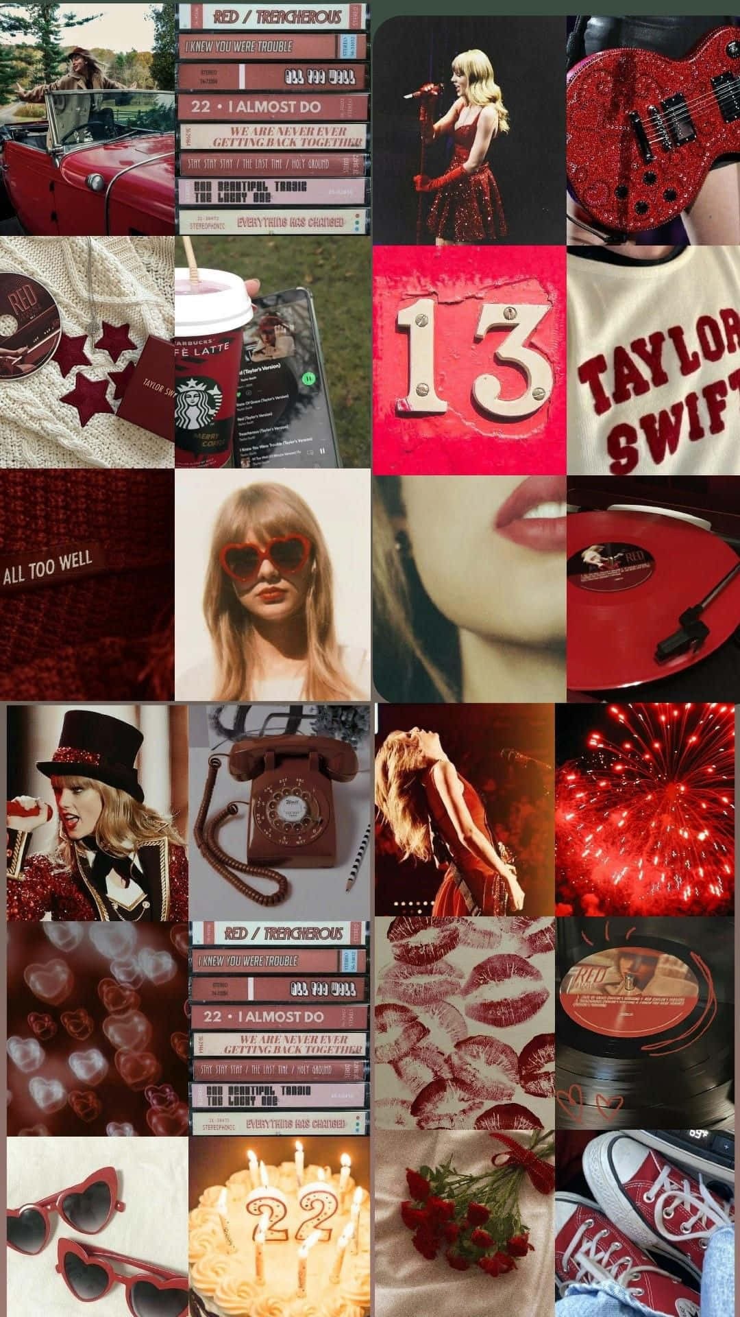 Taylor Swift, Red Aesthetic, album covers, Full HD Phone Wallpaper