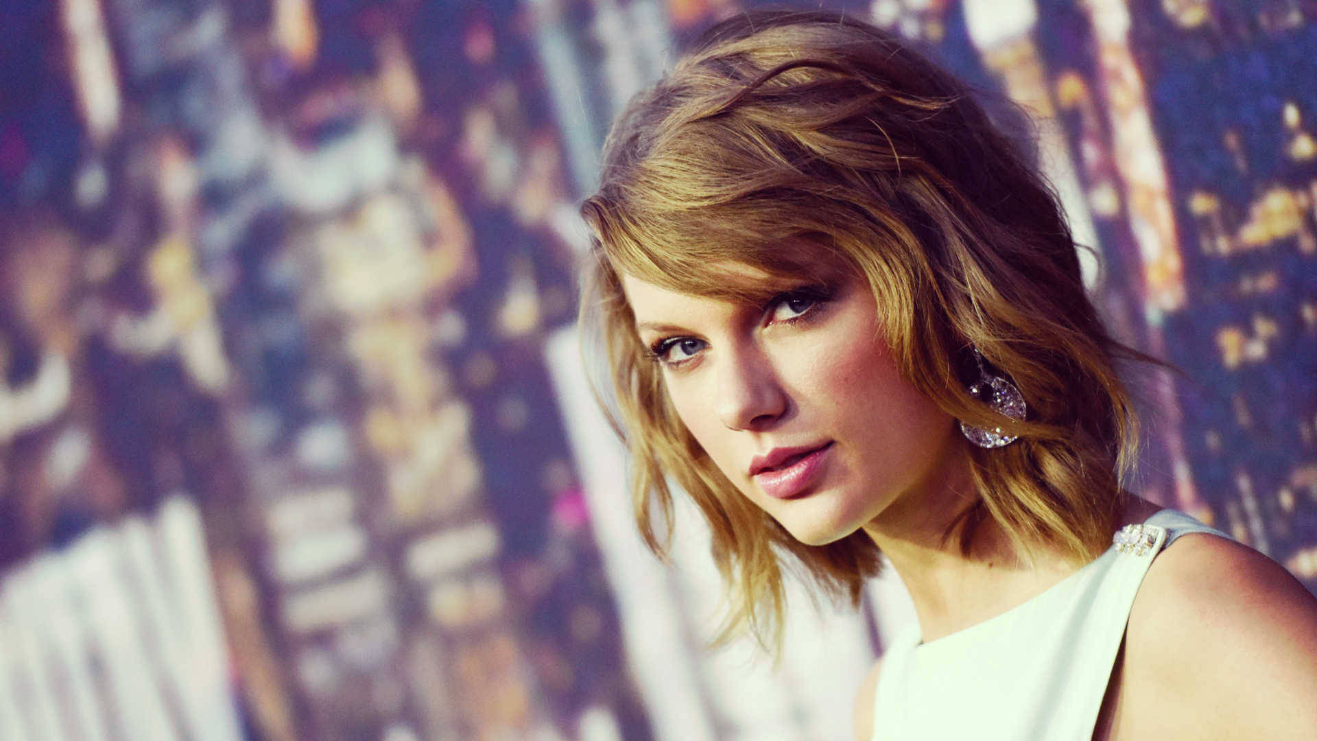 wavy bob, Taylor Swift, blonde hair, Full HD Desktop Wallpaper
