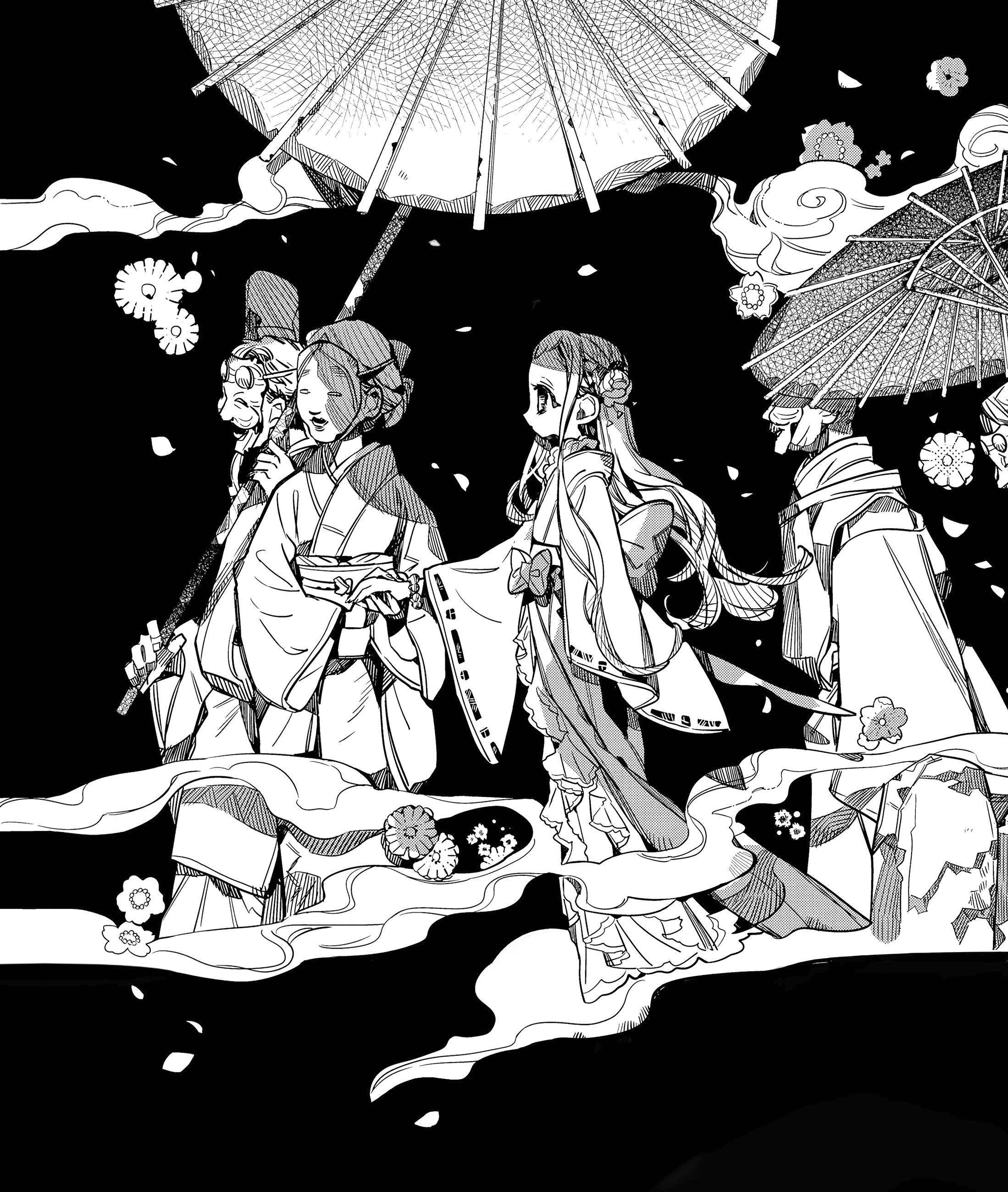 Tbhk, anime figures, traditional robes, 2K Phone Wallpaper