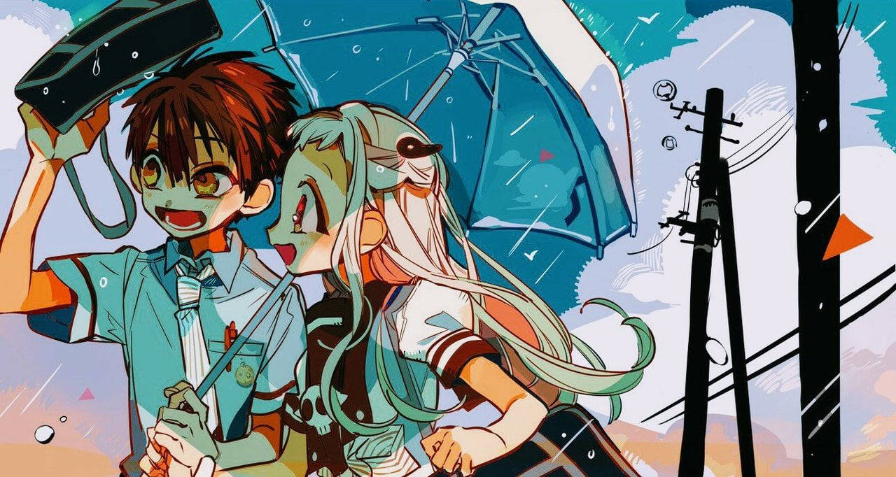 Tbhk, anime teens, blue umbrella, HD Desktop Wallpaper