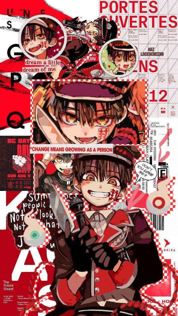 Tbhk, anime collage, smiling boy, SD Phone Wallpaper