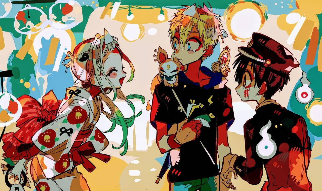 Tbhk, anime characters, festive traditional outfits, HD Desktop Wallpaper