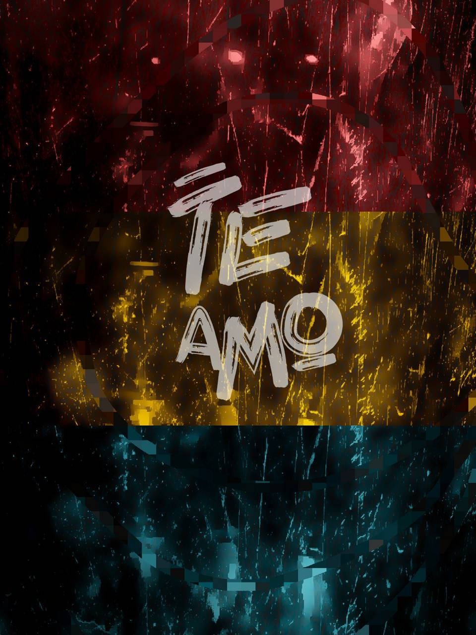 TE AMO, red, yellow, HD Phone Wallpaper