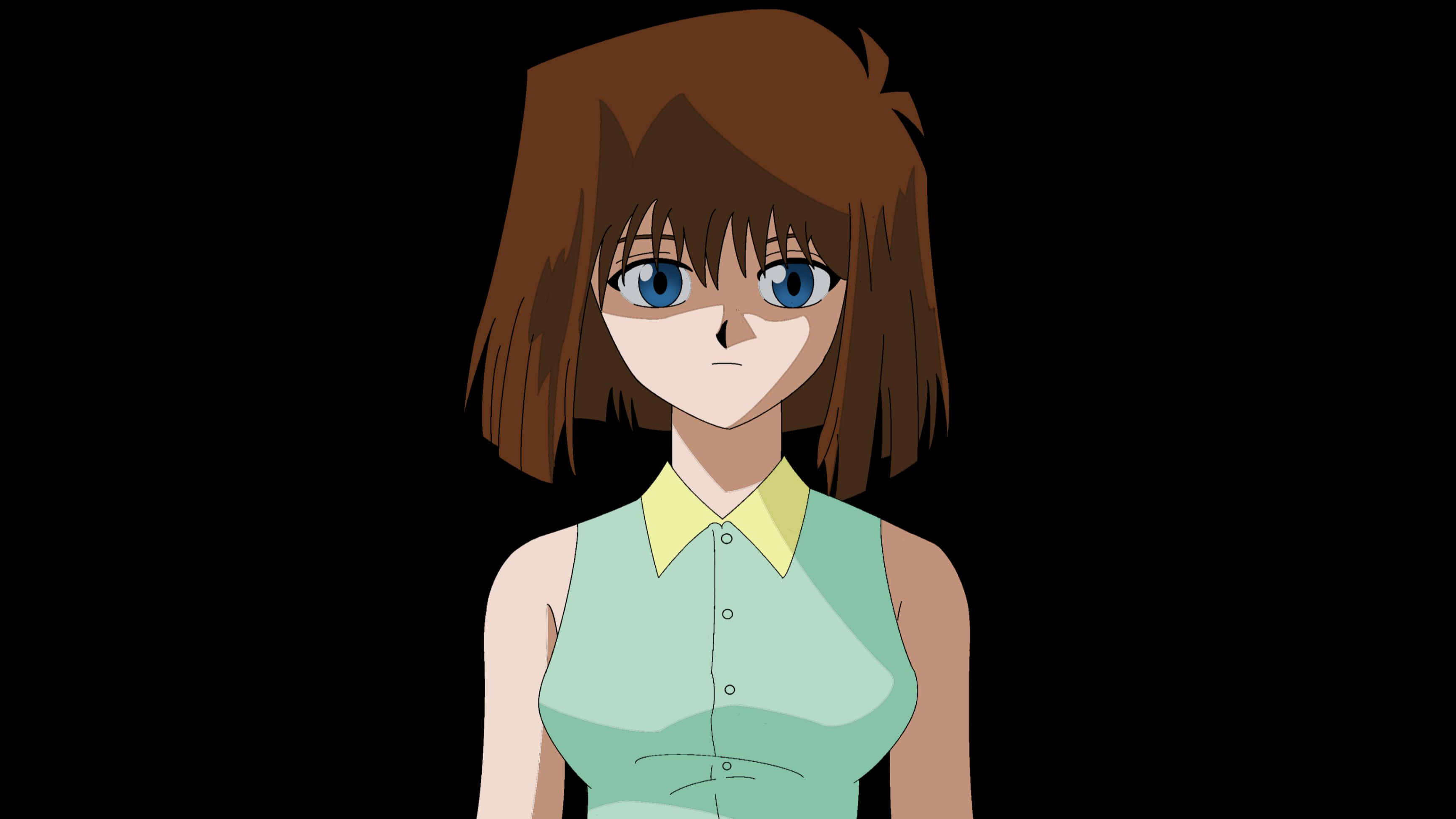 Tea Gardner, brown bob haircut, blue eyes, 2K Desktop Wallpaper
