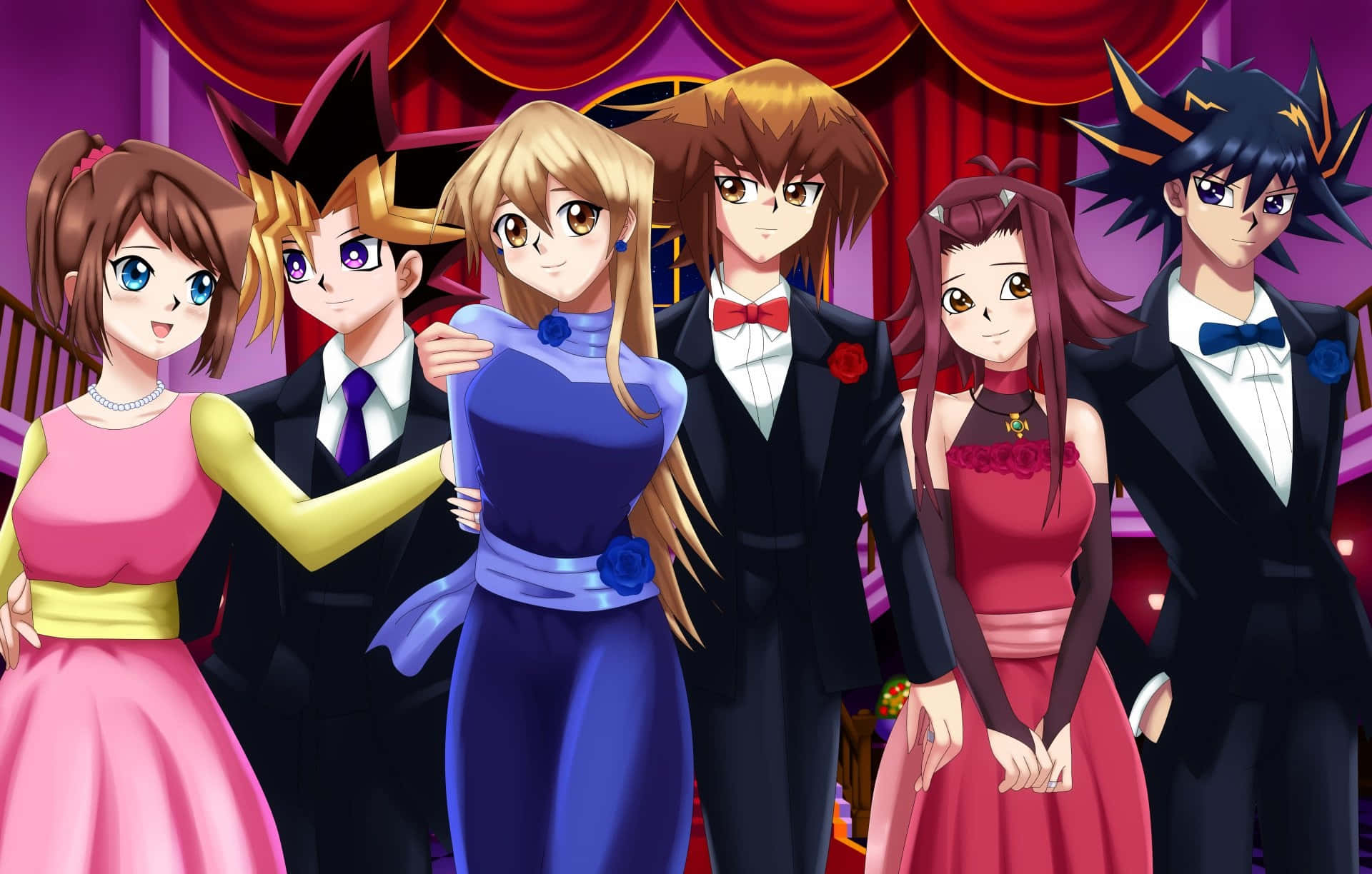 Tea Gardner, anime characters, formal wear, Full HD Desktop Wallpaper