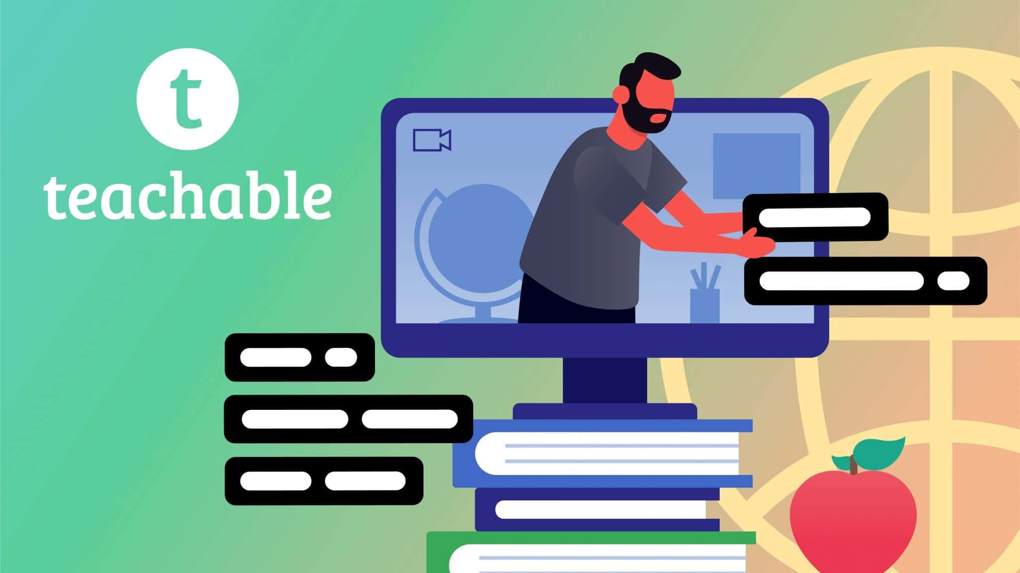 Teachable, computer monitor, books, Full HD Desktop Wallpaper