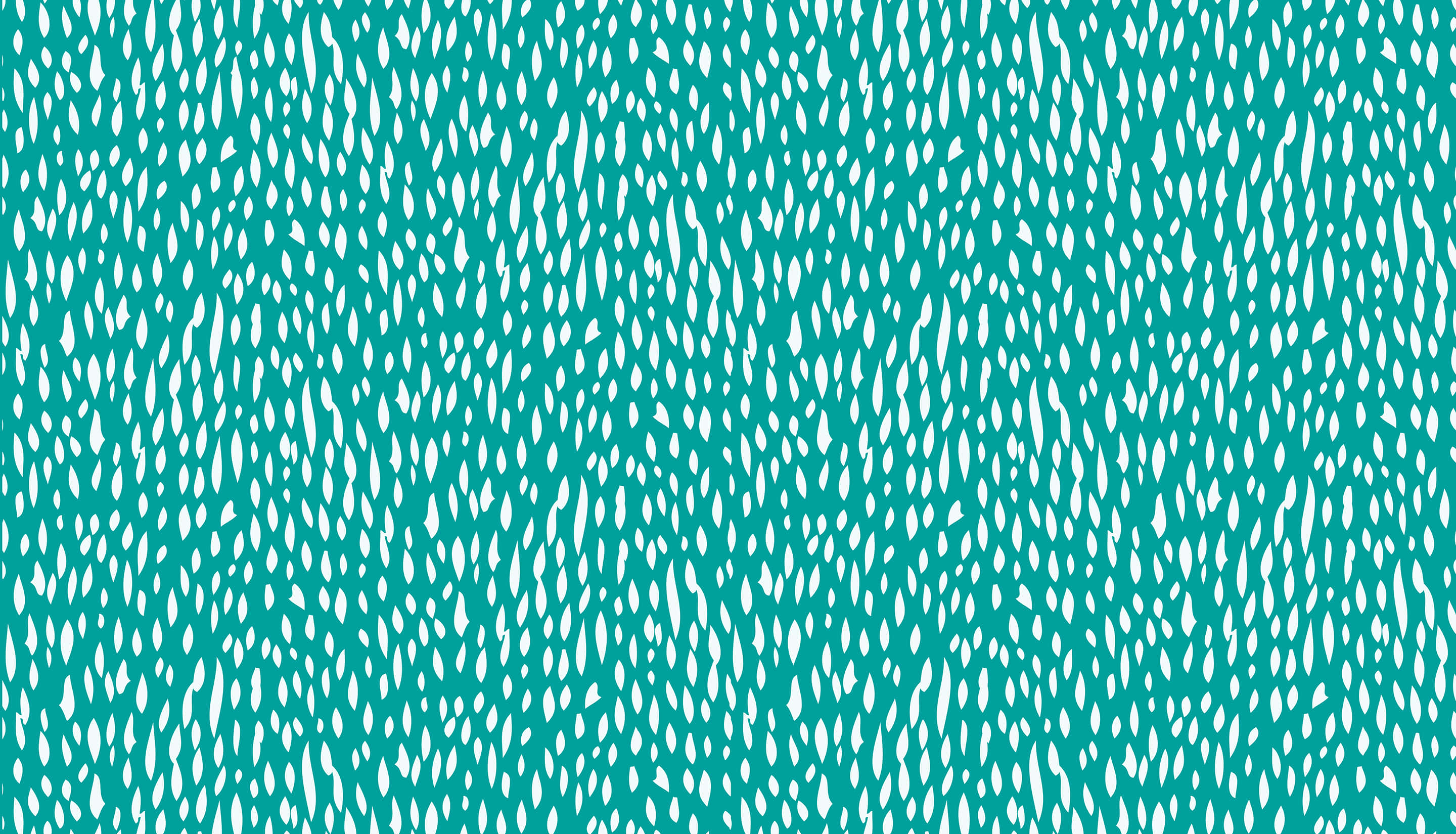 teal aesthetic laptop, vibrant teal background, white abstract leaf-like shapes, 2K Desktop Wallpaper