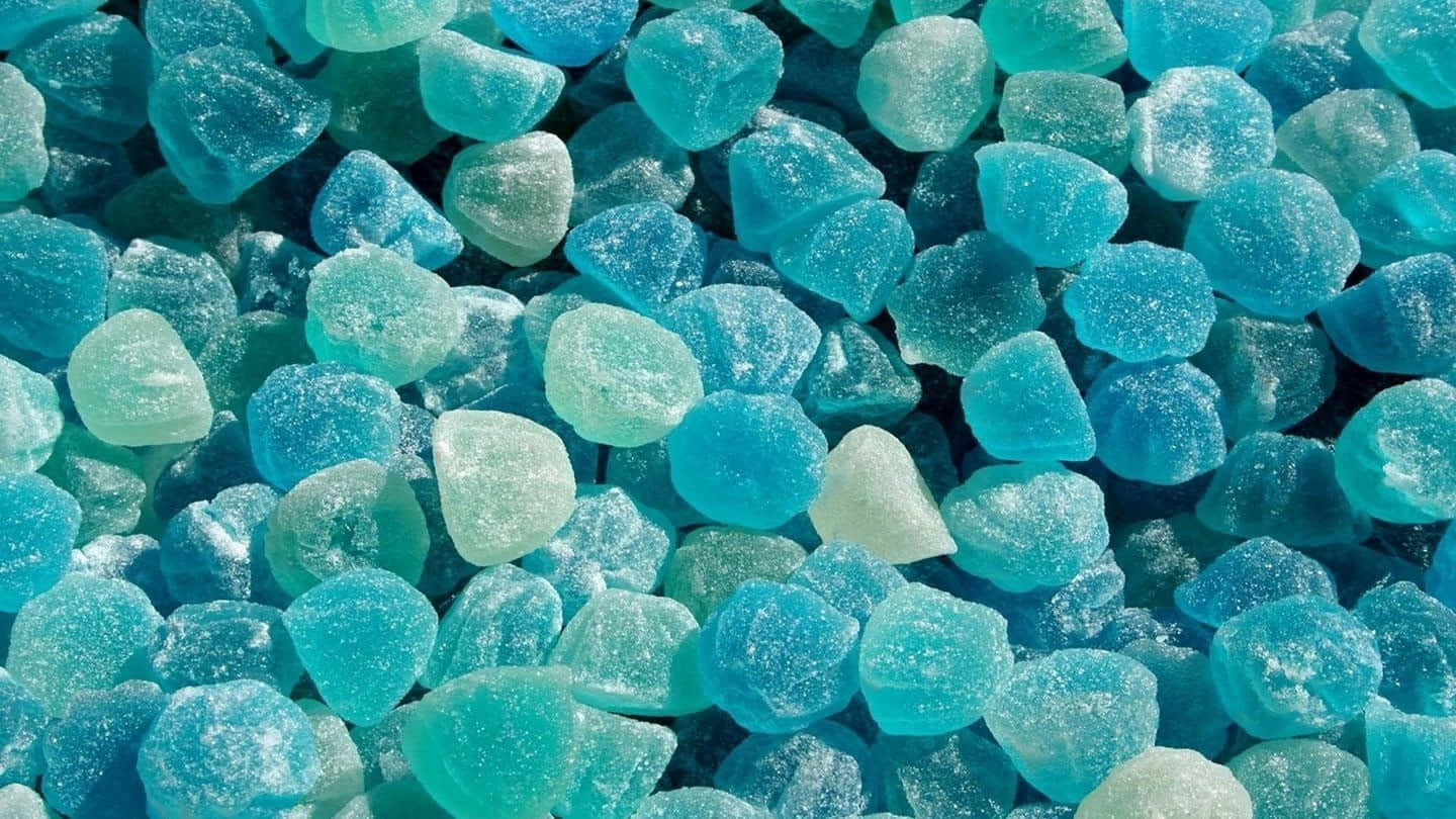 teal aesthetic laptop, blue and teal rock candy, glistening, HD Desktop Wallpaper
