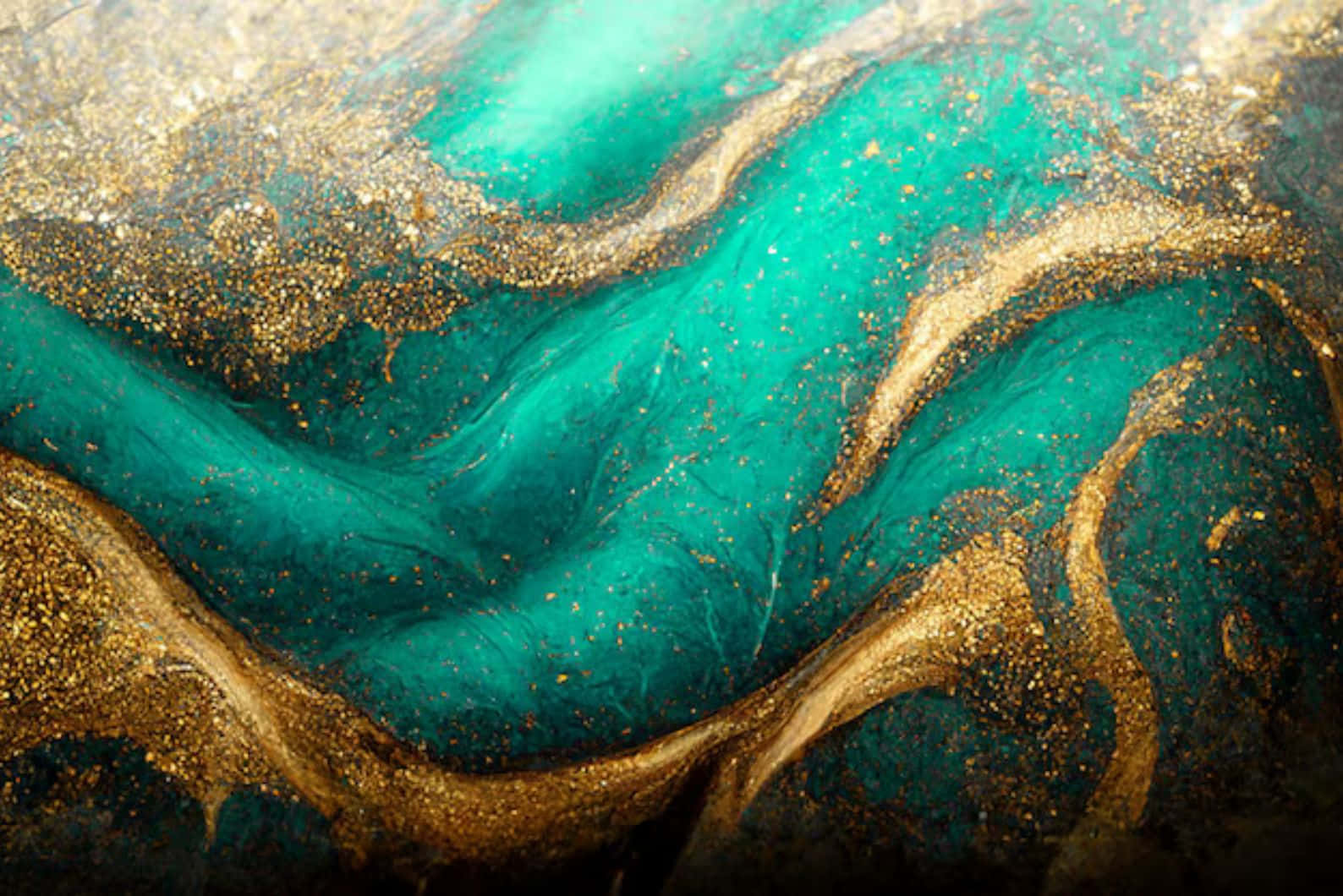 teal gold marble texture, vibrant teal, gold resin, HD Desktop Wallpaper