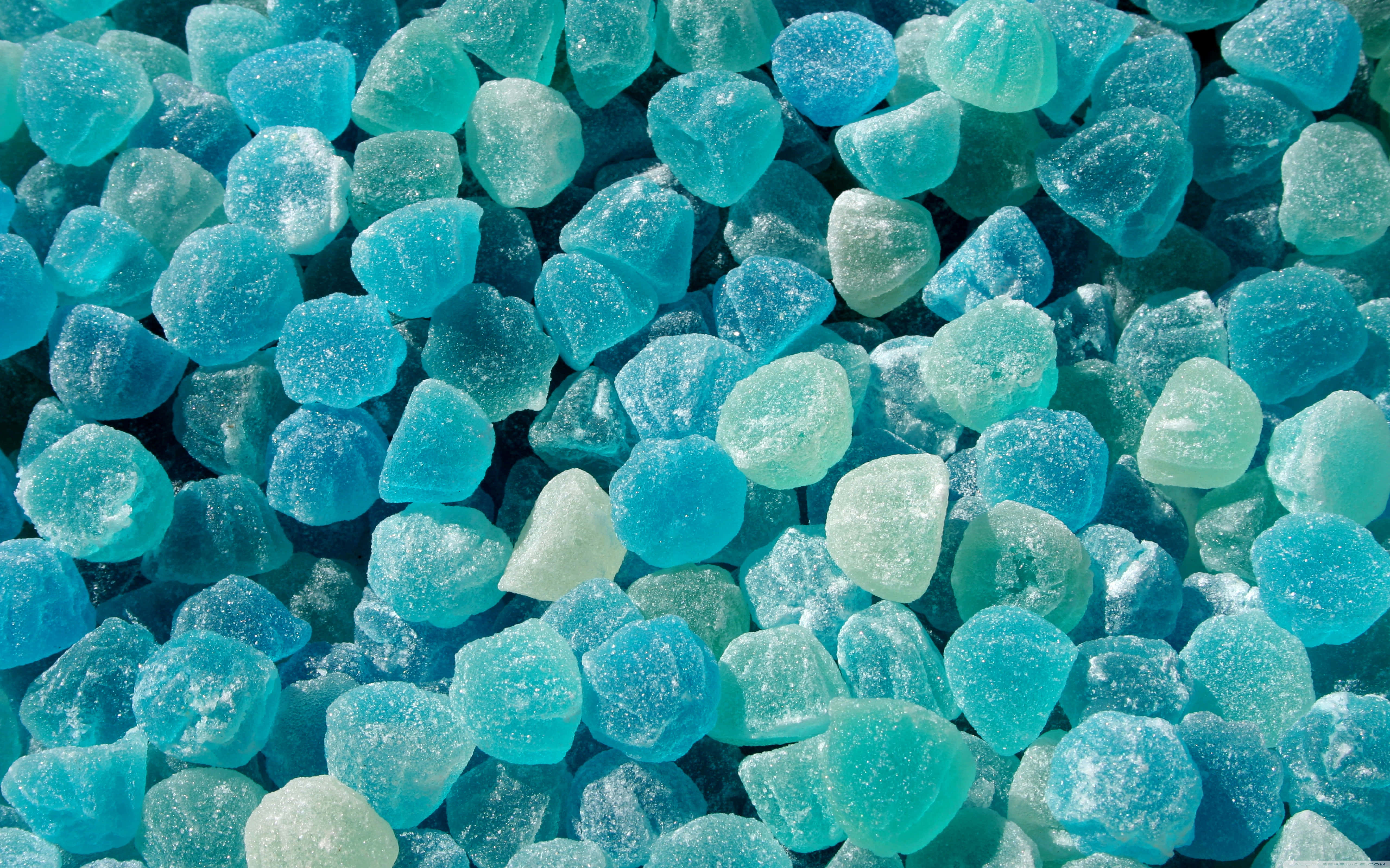 Teal Blue, 5120 x 3200, glistening translucent blue and teal sugar crystals, 5K Desktop Wallpaper