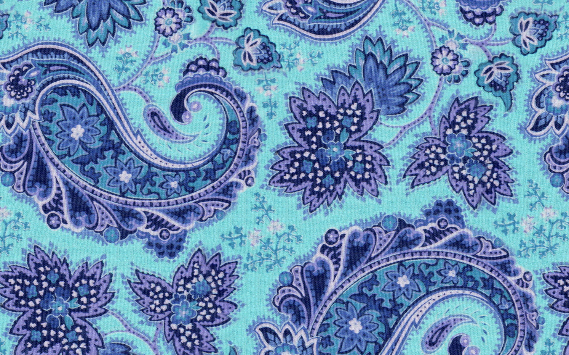 Teal Purple Paisley Batik, turquoise fabric, blue paisley, Full HD Desktop Wallpaper