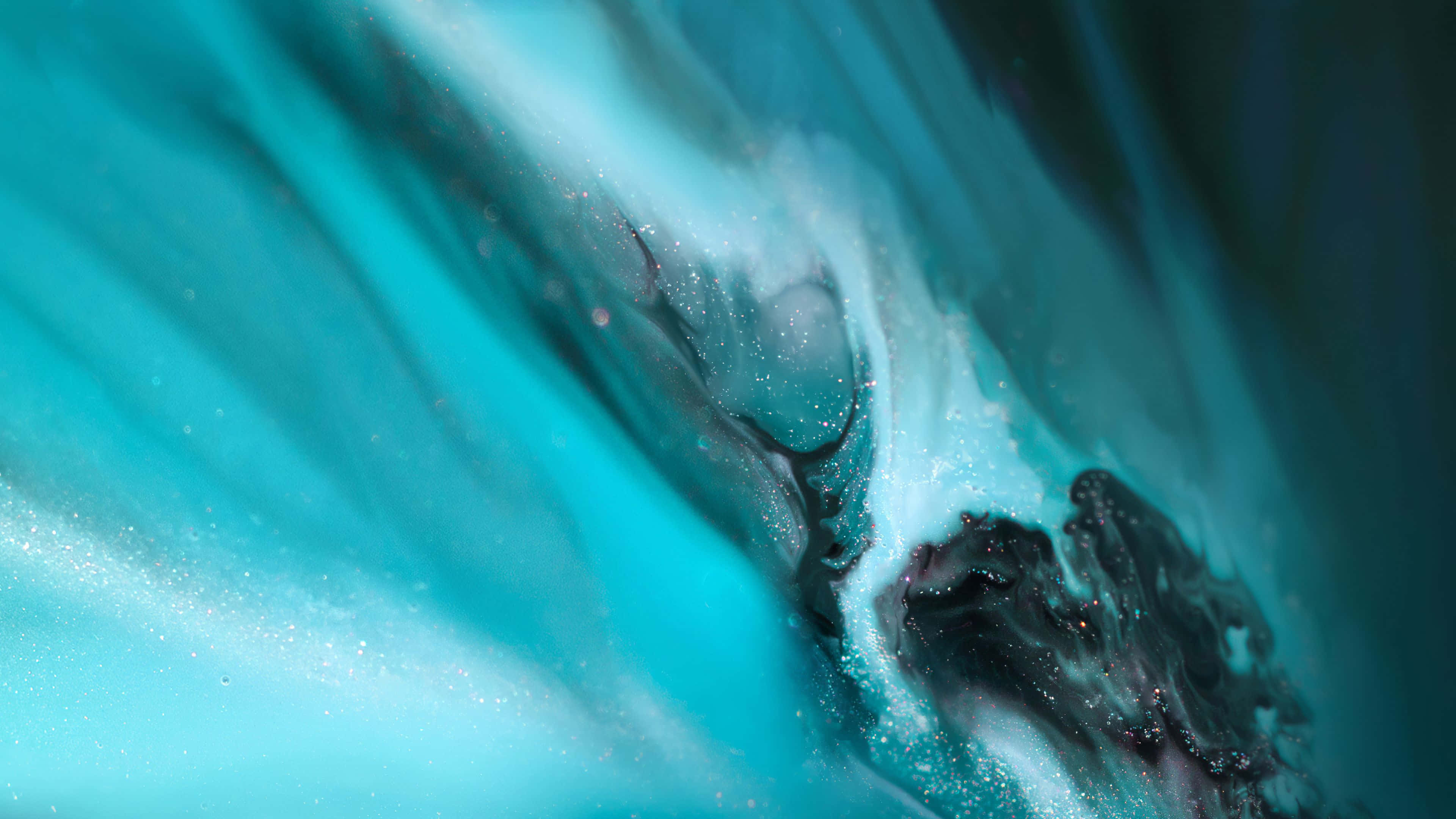 teal blue, turquoise, black ink, 4K Desktop Wallpaper
