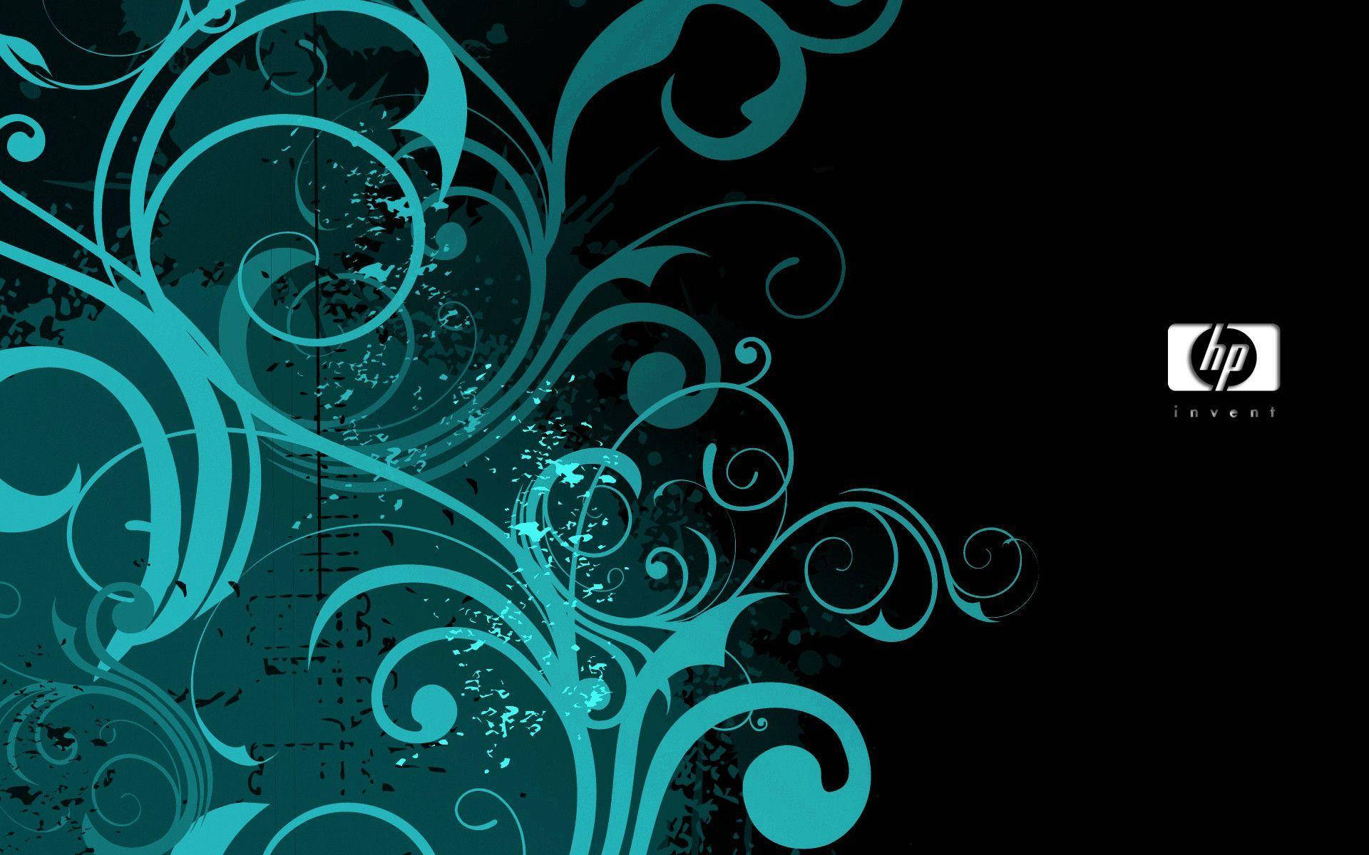HP Laptop, logo, invent teal, Full HD Desktop Wallpaper