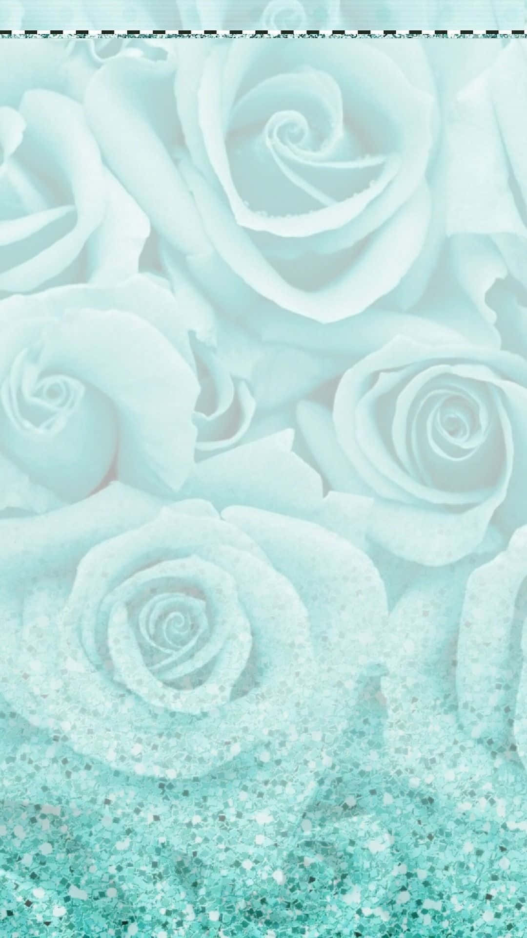 Teal Flower, pastel blue roses, glittery texture, Full HD Phone Wallpaper