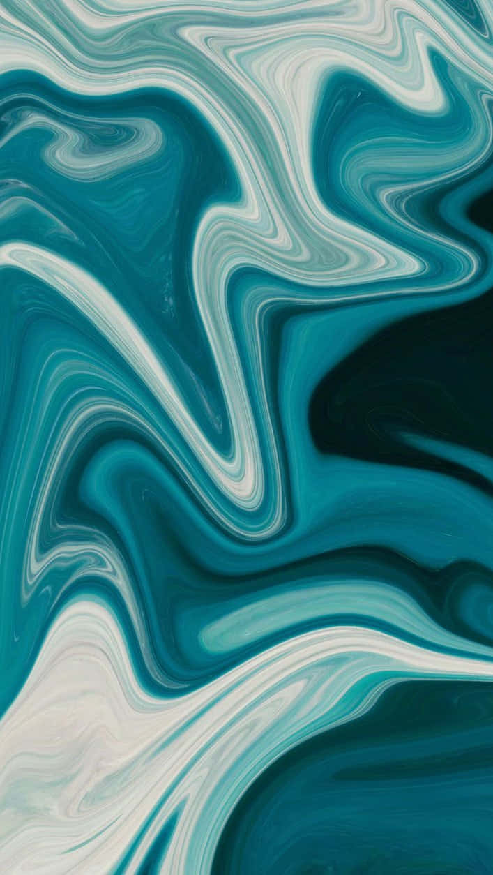 Teal Marble, vibrant teal, white, SD Phone Wallpaper