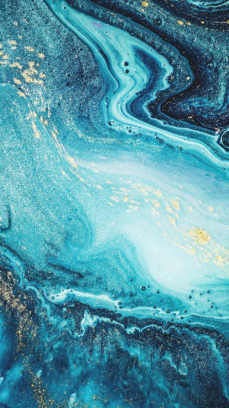 Teal Marble, deep blue teal, gold glitter, HD Phone Wallpaper