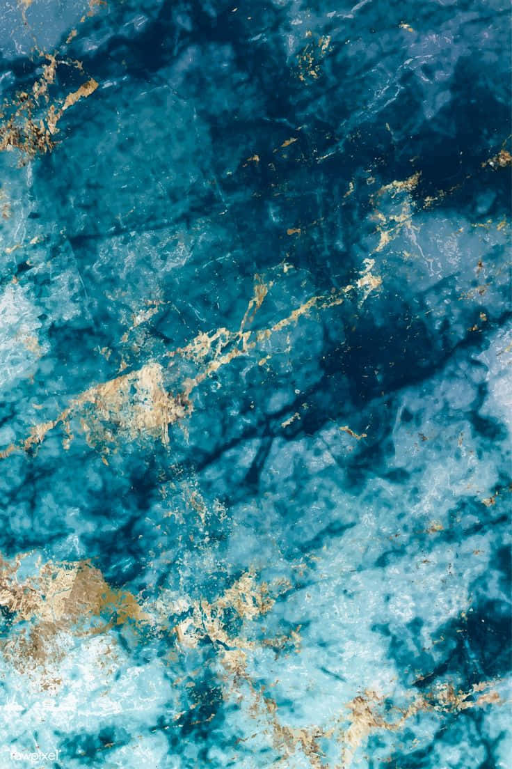 teal marble, blue and gold marble, deep blue swirls, SD Phone Wallpaper