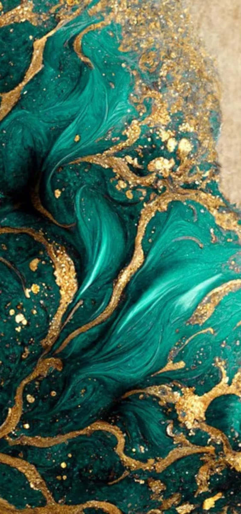 teal gold marble, vibrant teal, gold liquid swirls, HD Phone Wallpaper