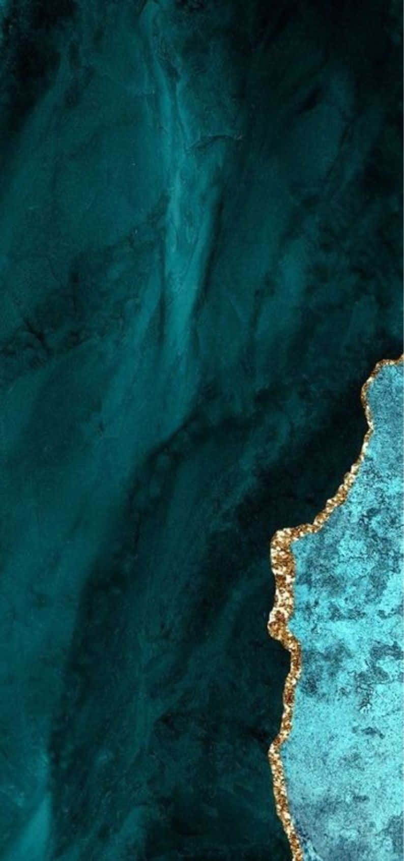 teal marble, gold vein, deep teal, HD Phone Wallpaper