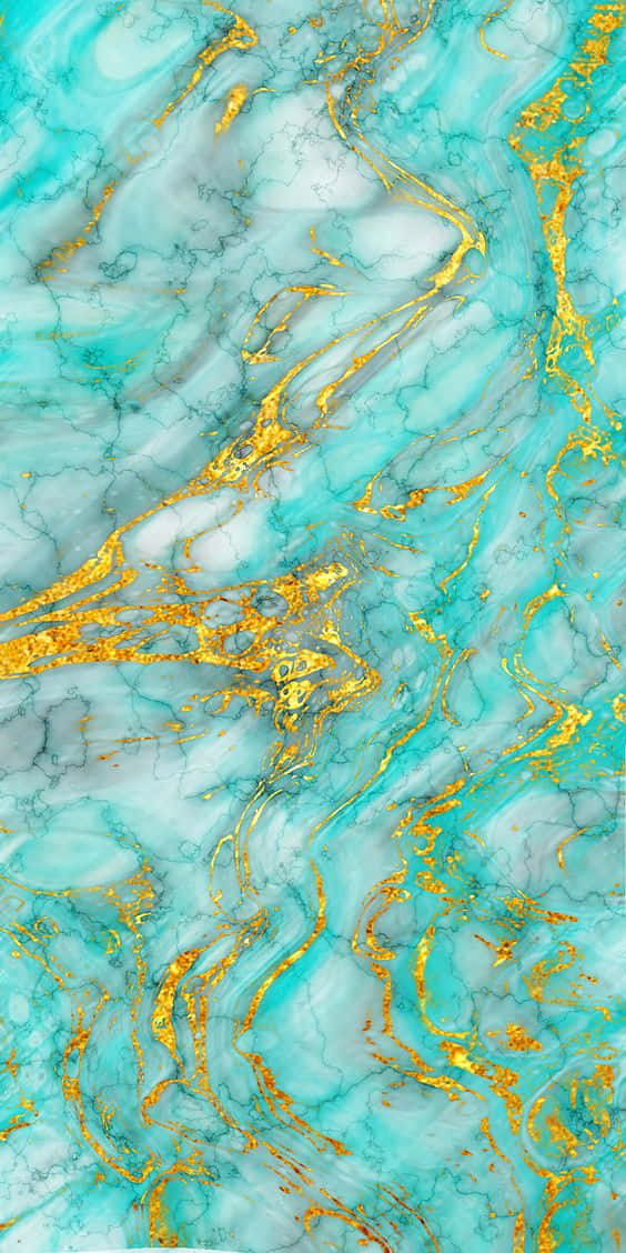 teal marble, turquoise, gold, SD Phone Wallpaper