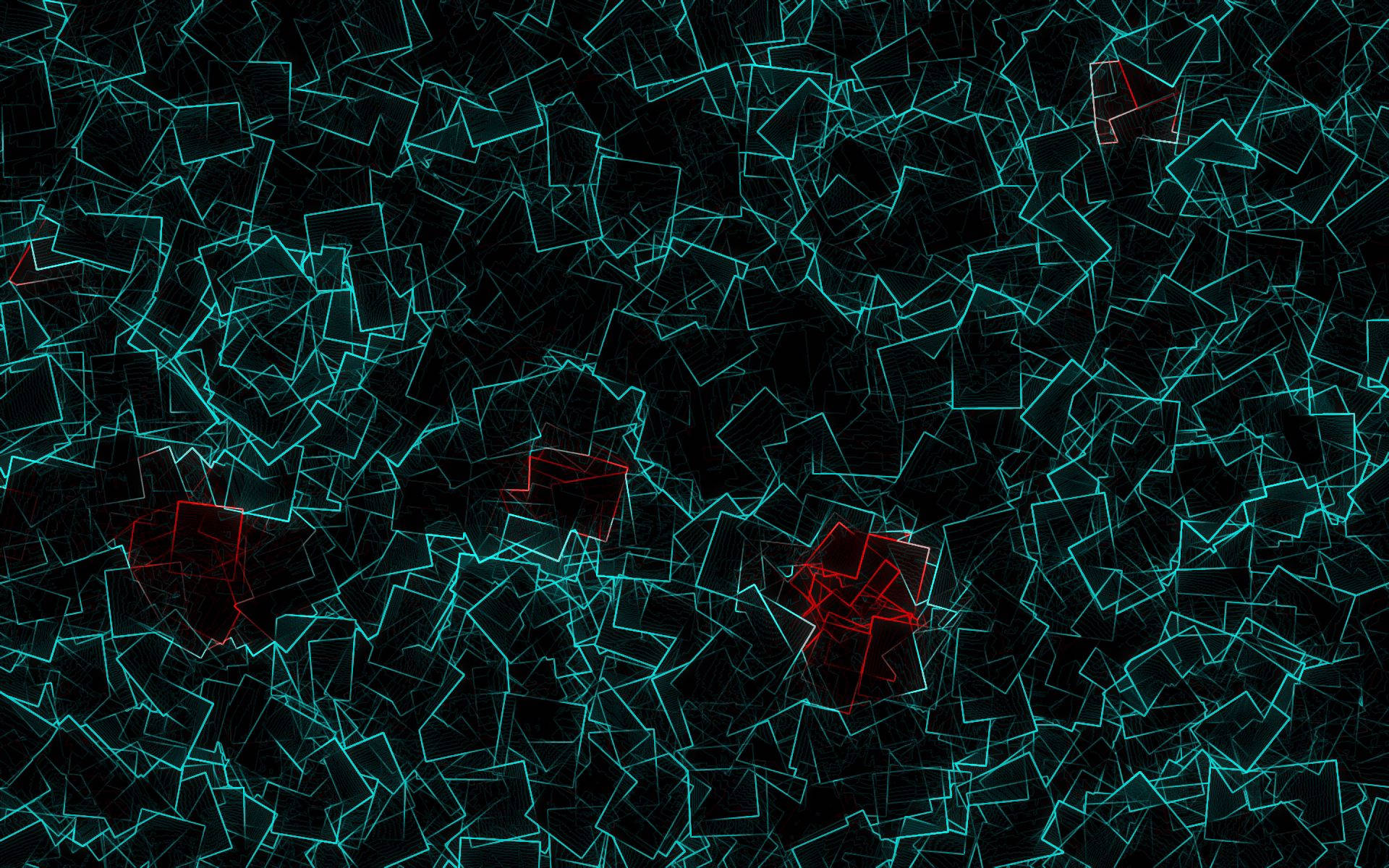 abstract teal lines, glowing cyan, red geometric lines, Full HD Desktop Wallpaper