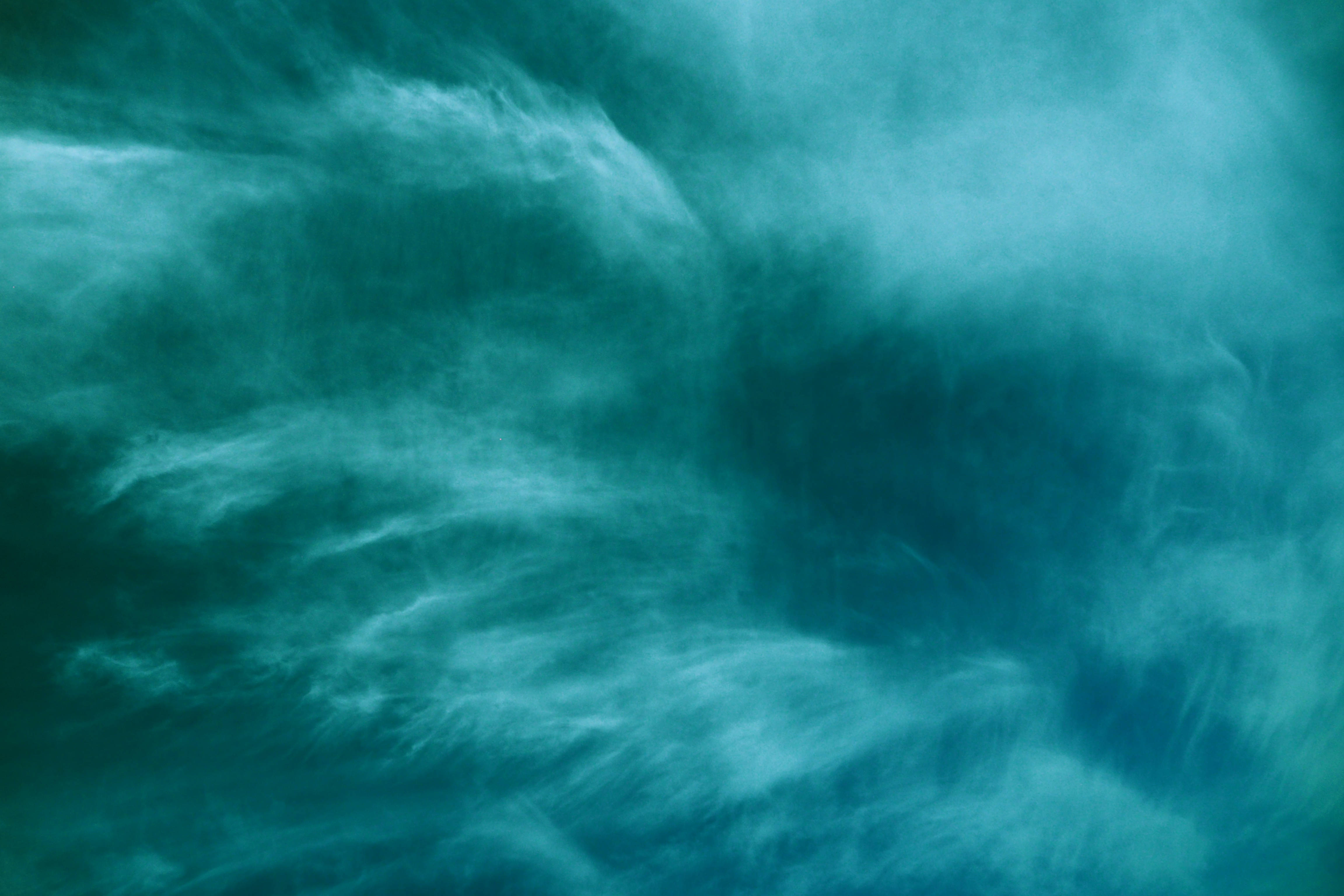 teal, cloud of smoke, gradient backdrop, 4K Desktop Wallpaper