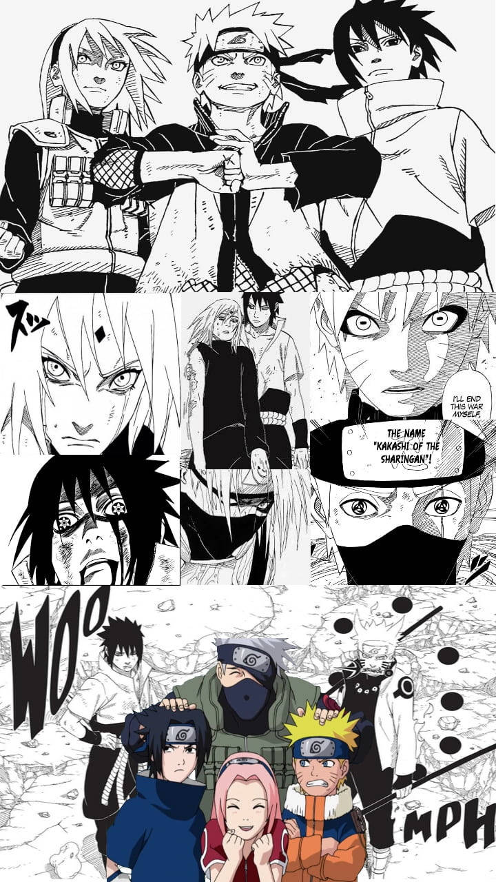 Team 7 Naruto, manga panels, Naruto characters, HD Phone Wallpaper