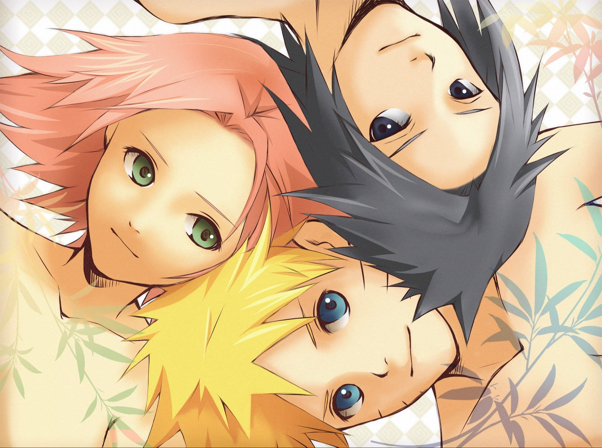 Naruto Team 7, anime characters, spiky hair, Full HD Desktop Wallpaper