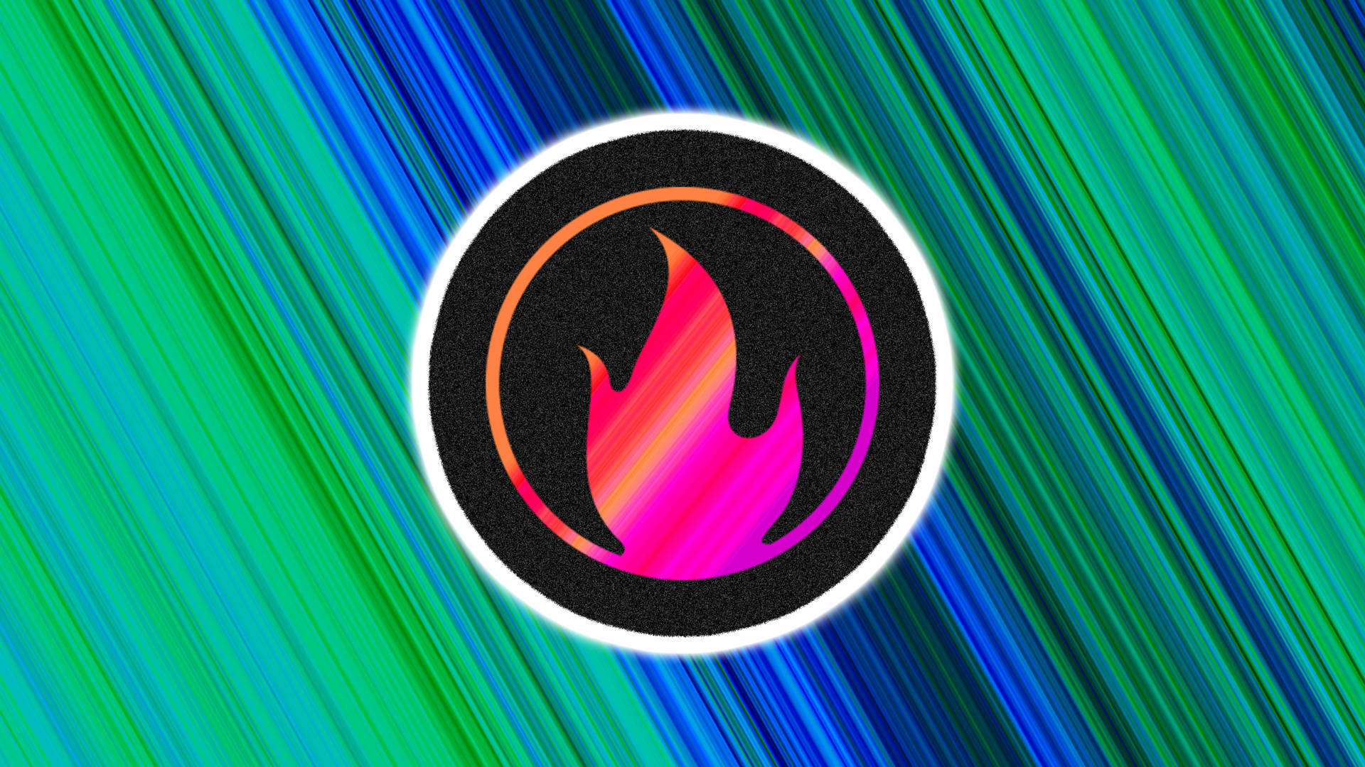 Team Fortress 2, neon flame icon, white-bordered circle, Full HD Desktop Wallpaper