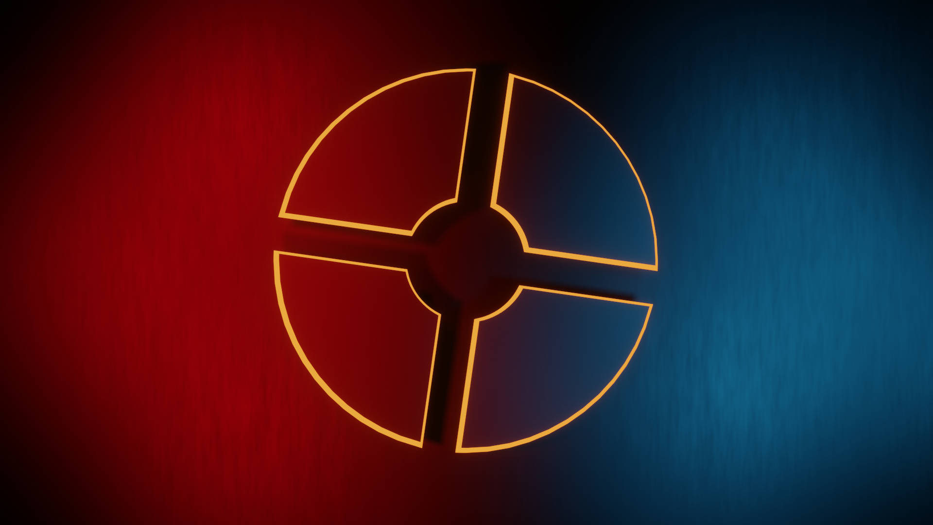 Team Fortress 2, glowing orange circular target symbol, brushed metal surface, Full HD Desktop Wallpaper