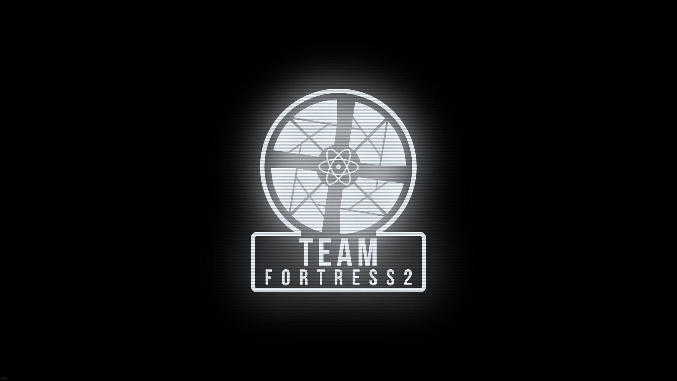 Team Fortress 2, glowing white, circular emblem, 2K Desktop Wallpaper