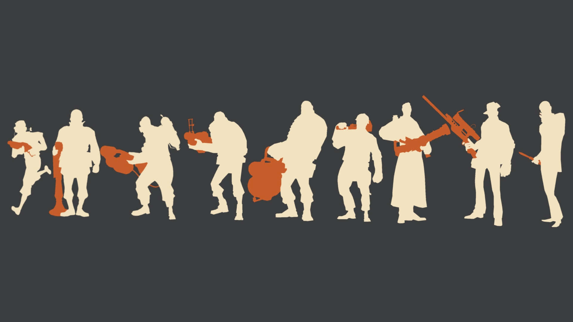 Team Fortress 2 Characters, cream, orange, Full HD Desktop Wallpaper