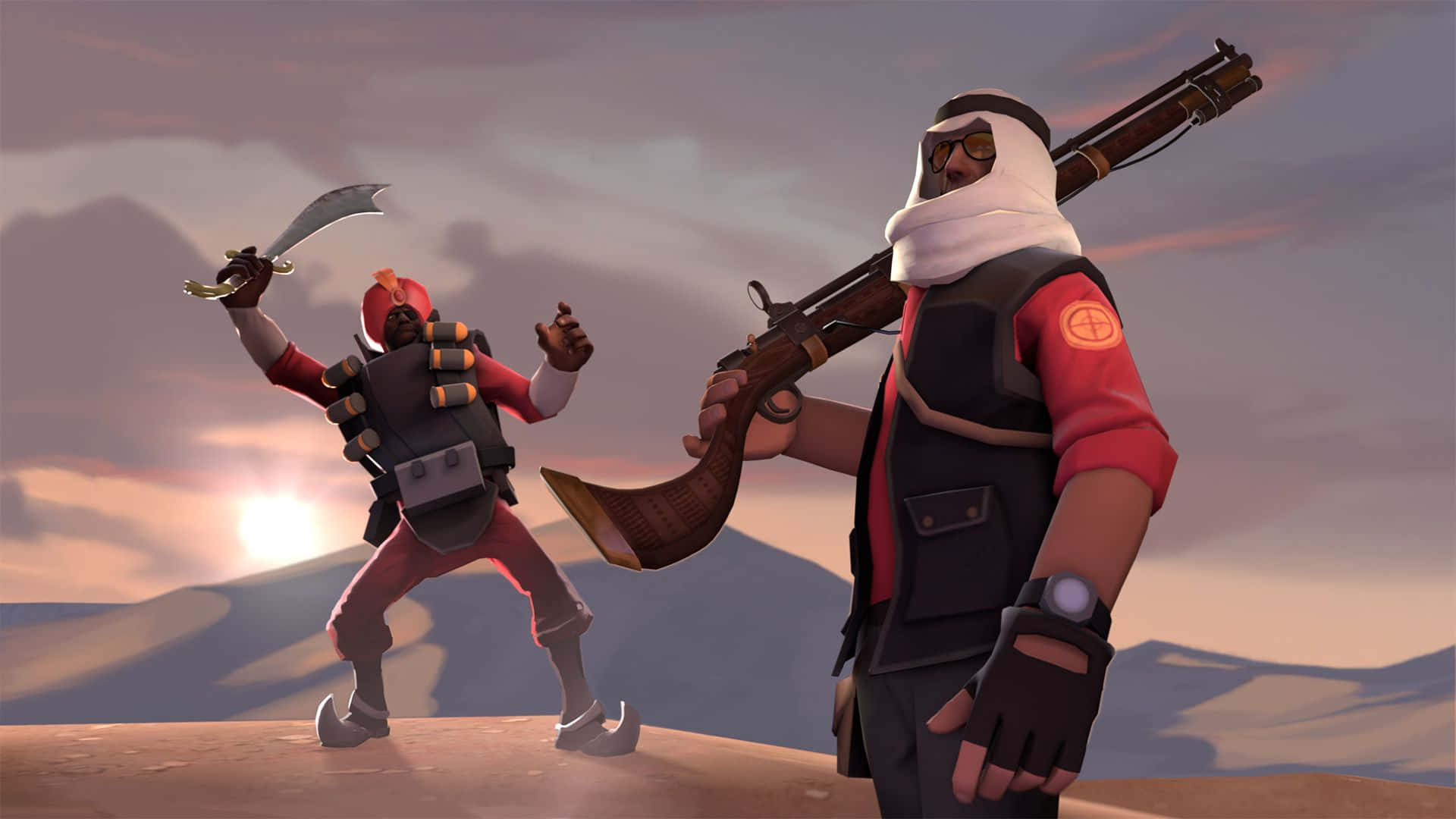 Team Fortress 2 Characters, desert warriors, dune, Full HD Desktop Wallpaper