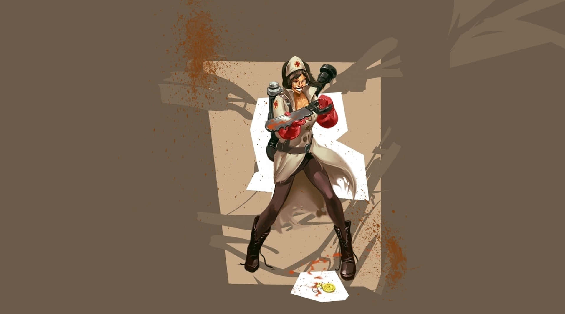 Team Fortress 2 Characters, nurse outfit, dual pistols, HD Desktop Wallpaper