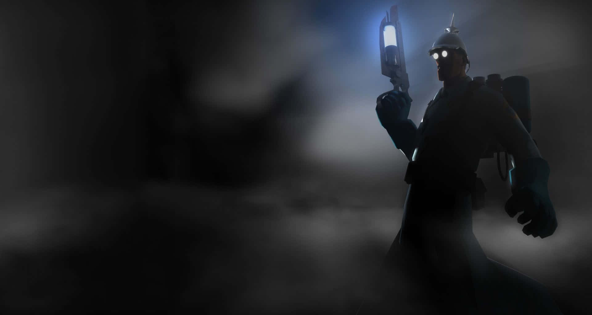 Team Fortress 2 Characters, helmet and suit, glowing weapon, Full HD Desktop Wallpaper