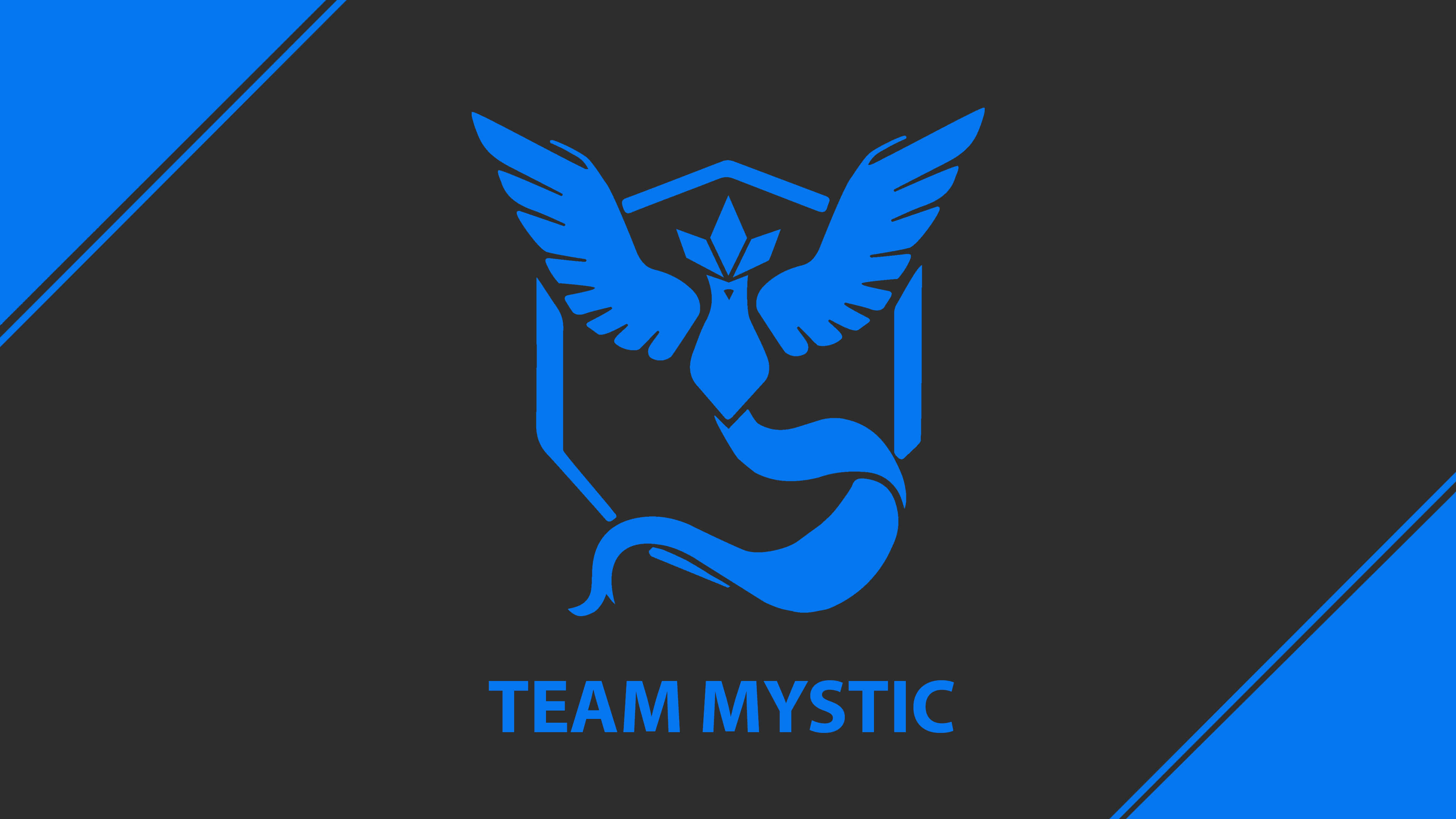 Team Mystic, blue background, dark gray background, 4K Desktop Wallpaper