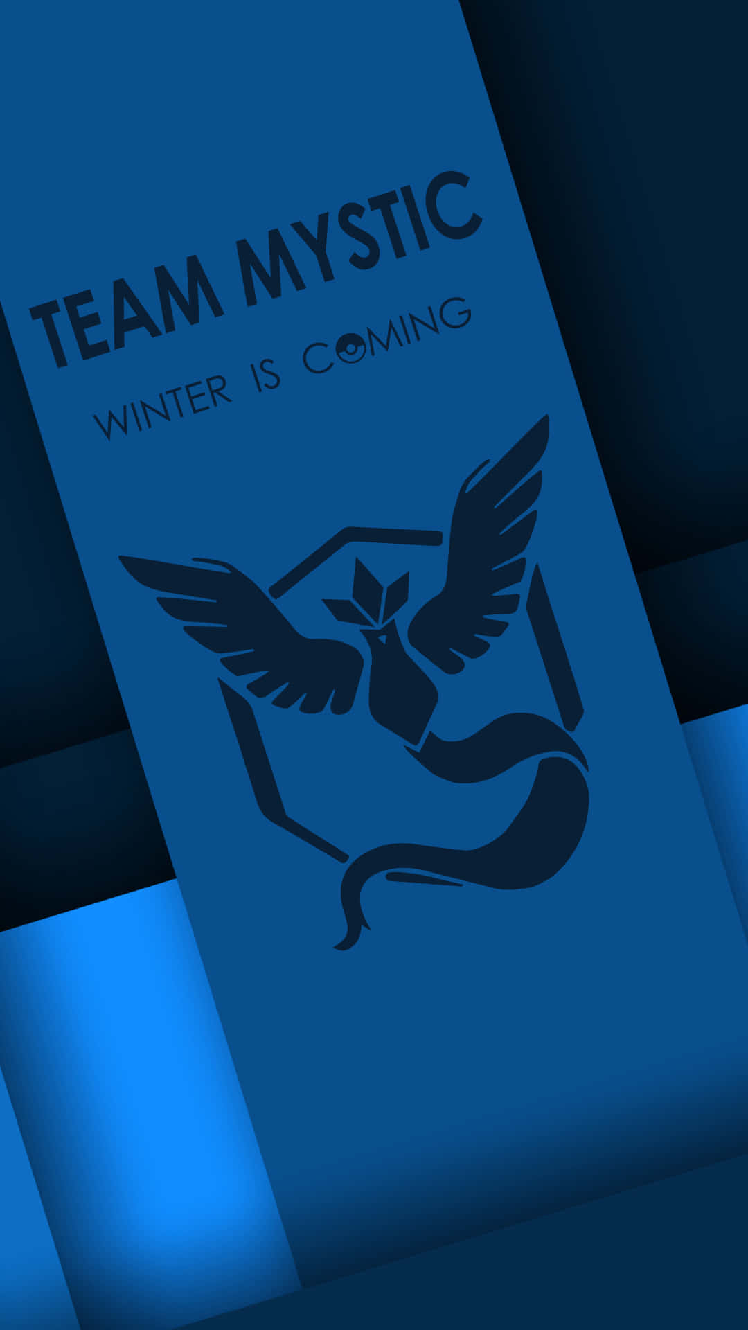 Team Mystic, winter is coming, blue tilted sign, Full HD Phone Wallpaper