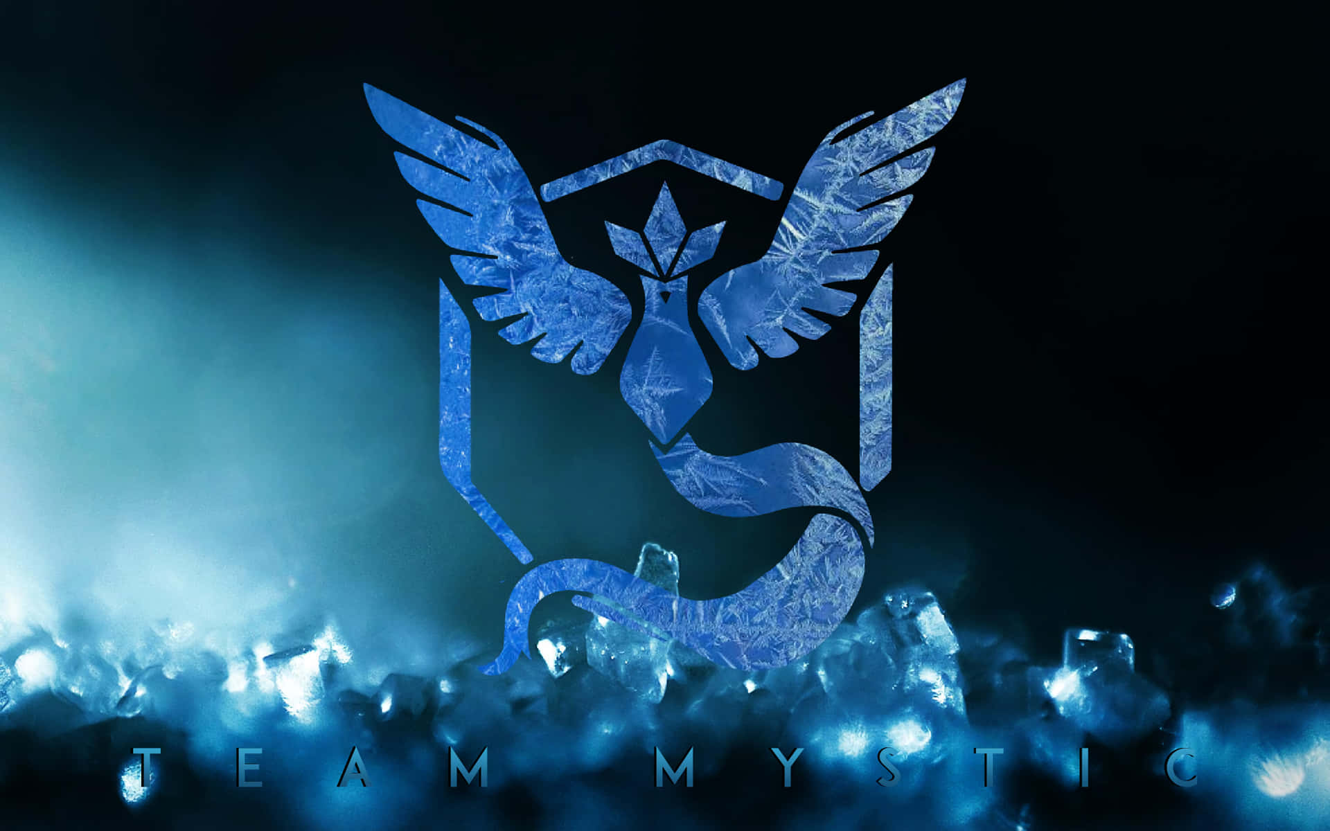 Team Mystic, blue wings, glowing blue, Full HD Desktop Wallpaper