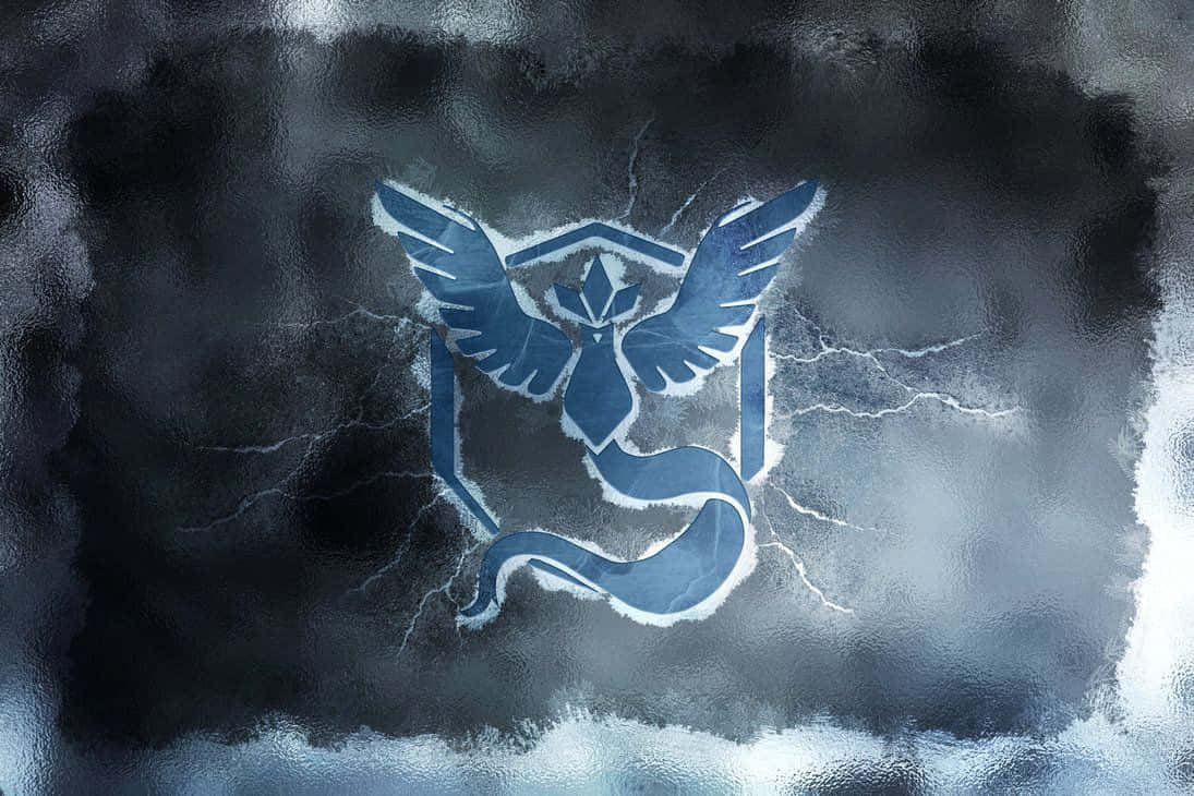 Team Mystic, glowing blue, legendary Pokémon emblem, SD Desktop Wallpaper