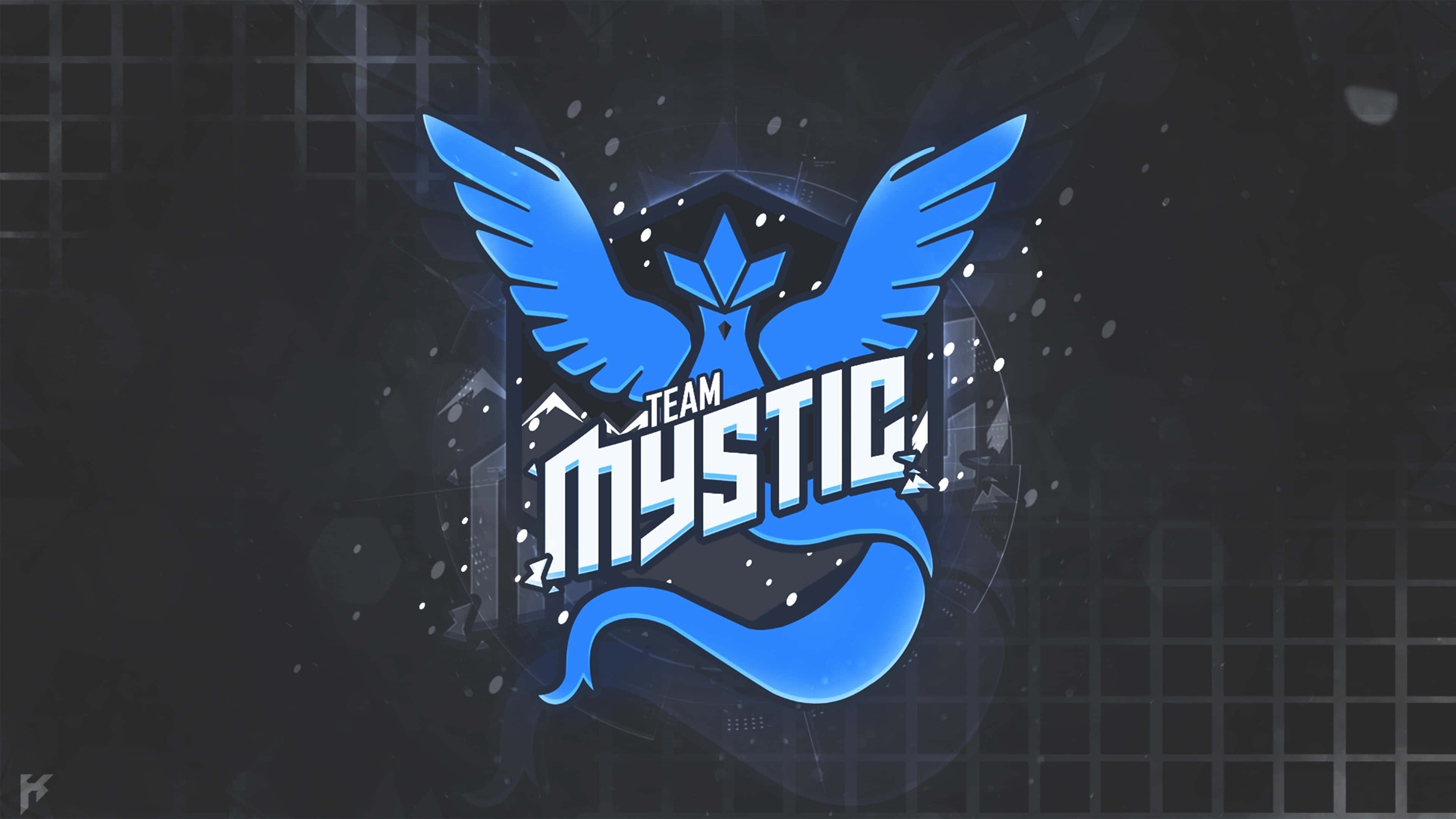 Team Mystic, glowing blue, wings, 4K Desktop Wallpaper