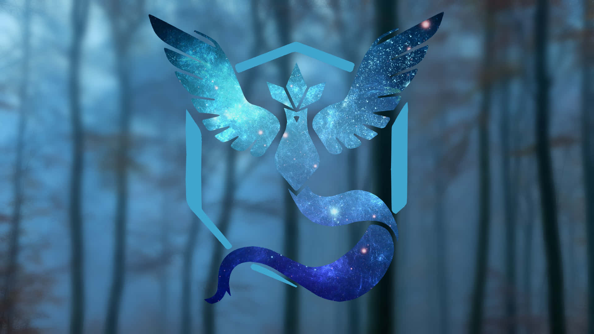 Team Mystic, cosmic bird emblem, starry wings, Full HD Desktop Wallpaper
