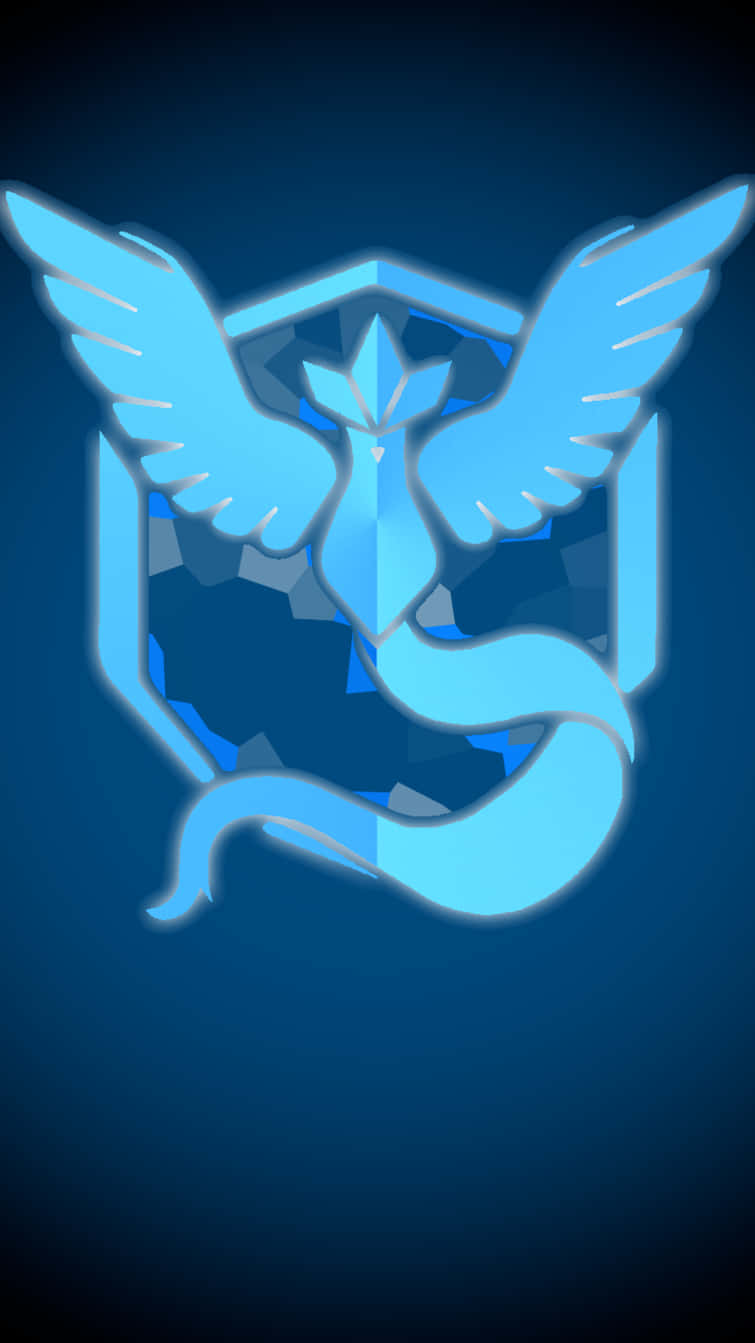 Team Mystic, glowing blue crystalline dragon, wings, HD Phone Wallpaper